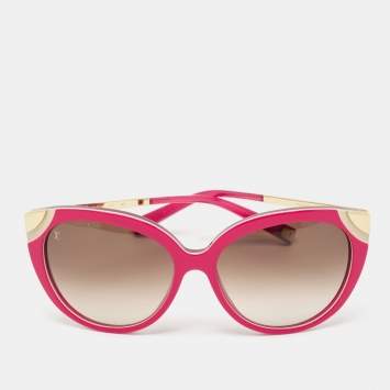Pre Owned Louis Vuitton Brown Gradient Z0740W Amber Cat Eye Sunglasses