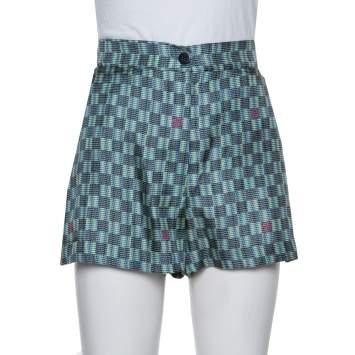 Pre Owned Louis Vuitton Multicolor Printed Silk Shorts M