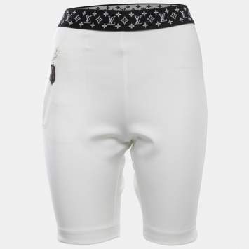 Pre Owned  Louis Vuitton X URS Fischer White Jersey Flight Mode Cycling Shorts  L