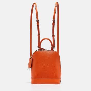 Pre Owned Louis Vuitton Orange Epi Leather Alma Backpack