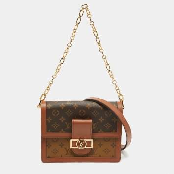Pre Owned Louis Vuitton Monogram/Monogram Reverse Canvas Dauphine MM Bag