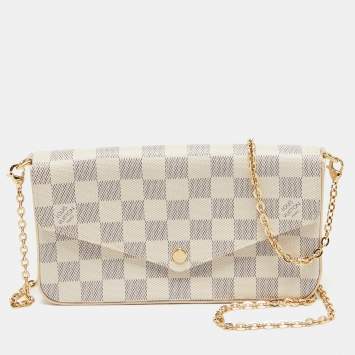 Pre Owned Louis Vuittion Damier Azur Coated Canvas Pochette Felicie Bag
