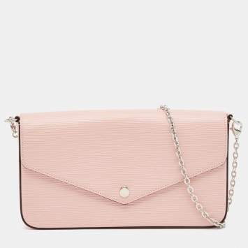 Pre Owned Louis Vuitton Rose Ballerine Epi Leather Pochette Felicie Bag