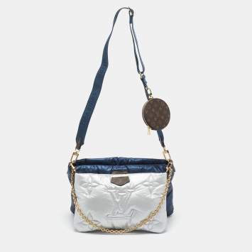 Pre Owned Louis Vuitton Navy Blue/Silver Monogram Pillow Econyl Maxi Multi Pochette Accessoires Bag