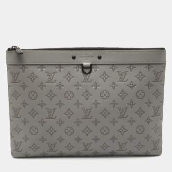 Louis Vuitton Anthracite Gray Monogram Shadow Leather Pochette Discovery