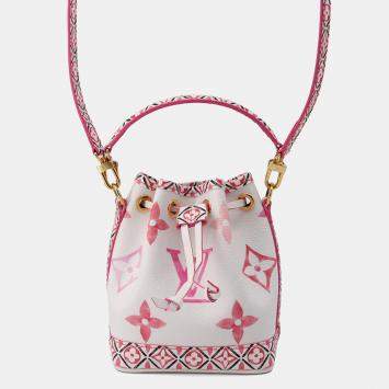 Pre Owned Louis Vuitton Rose Monogram Visor Pool Canvas Nano Noe Bag