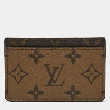 Pre Owned Louis Vuitton Monogram Reverse Canvas Card Holder