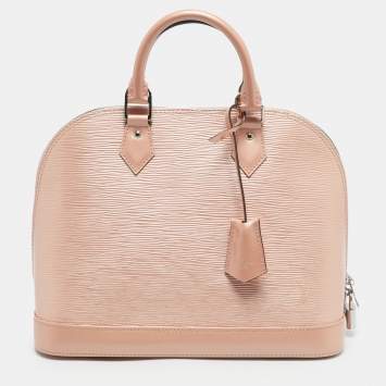 Pre Owned Louis Vuitton Metallic Peach Epi Leather Alma PM Bag