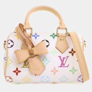 Pre Owned Louis Vuitton x Takashi Murakami Multicolor Monogram Nano Speedy