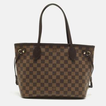 Pre Owned Louis Vuitton Neverfull PM Damier Ebene Canvas Bag