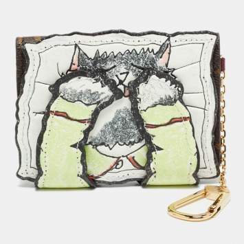 Pre Owned Louis Vuitton x Grace Coddington Pawket Multicolor Leather and Monogram Canvas Purse