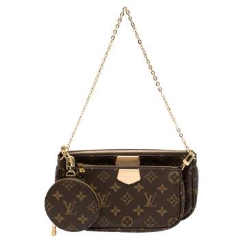 Pre Owned Louis Vuitton Rose Clair Monogram Canvas Multi Pochette Accessoires
