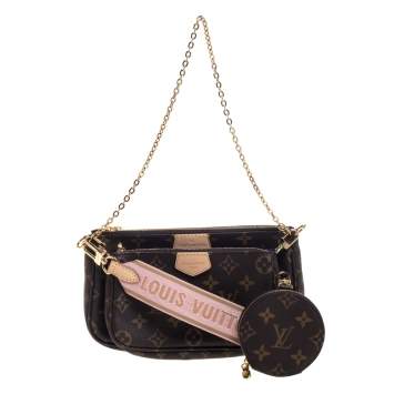 Pre Owned Louis Vuitton Rose Clair Monogram Canvas Multi Pochette Accessoires