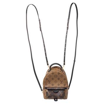 Pre Owned Louis Vuitton Monogram Reverse Canvas Mini Palm Spring Backpack