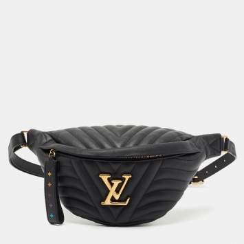 Pre Owned Louis Vuitton Black Leather New Wave Belt Bag