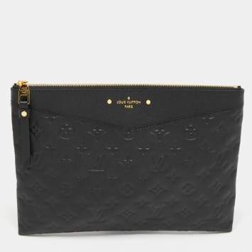 Pre Owned Louis Vuitton Black Monogram Empreinte Leather Daily Pouch