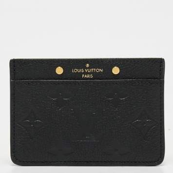 Pre Owned Louis Vuitton Black Monogram Empreinte Leather Card Holder