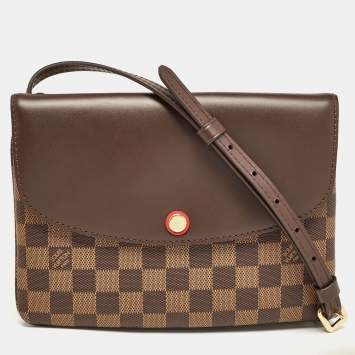 Pre Owned Louis Vuitton Damier Ebene Canvas Twice Pochette Bag