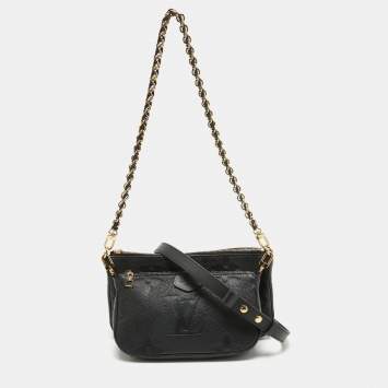 Pre Owned Louis Vuitton Black Monogram Empreinte Leather Multi Pochette Accessoires