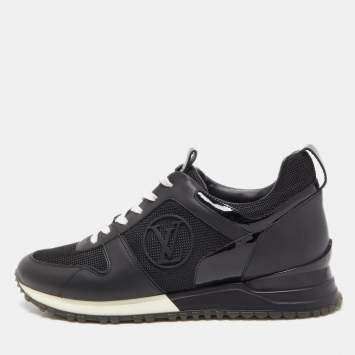 Pre Owned Louis Vuitton Black Leather and Mesh Run Away Sneakers Size 39