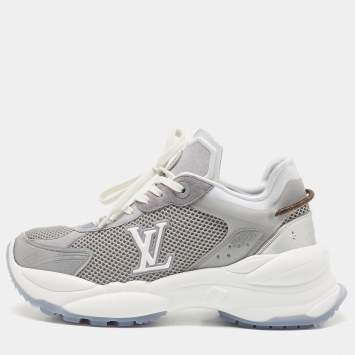 Pre Owned Louis Vuitton Grey PVC and Mesh Low Top Sneakers Size 38