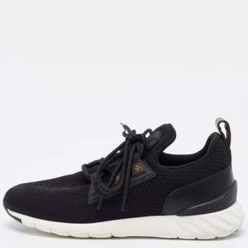 Pre Owned Louis Vuitton Black Mesh and Canvas Aftergame Sneakers Size 40