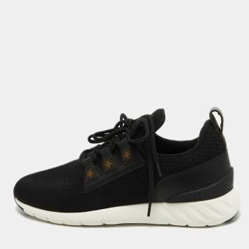 Pre Owned Louis Vuitton Black Knit Fabric Aftergame Sneakers Size 40