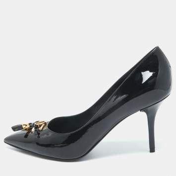 Pre Owned Louis Vuitton Black Patent Leather Pointed Toe Pumps Size 40