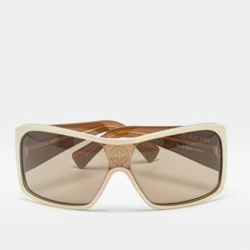 Pre Owned Louis Vuitton Brown/Cream Monogram Mahina  Z0173W Sunglasses