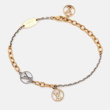 Pre Owned Louis Vuitton Logo Mania Two Tone Bracelet