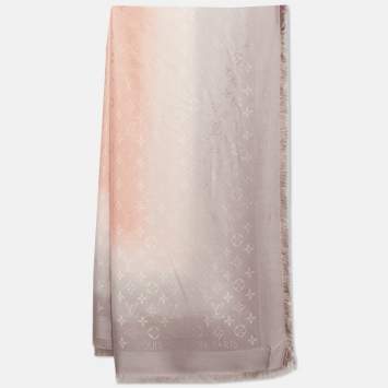 مملوكة مسبقًا Louis Vuitton Pink Blurrygram Monogram Wool Blend Scarf 