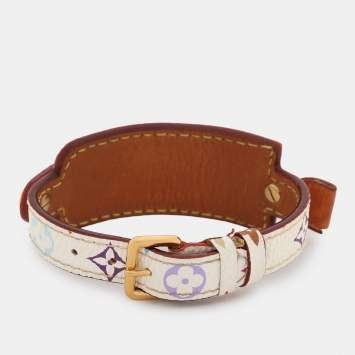 Pre Owned Louis Vuitton White Monogram Multicolore Bow Address Wish Bracelet 