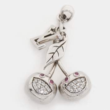 Louis Vuitton 925 Silver/Pink Crystals Cherry Blossom Bag Charm
