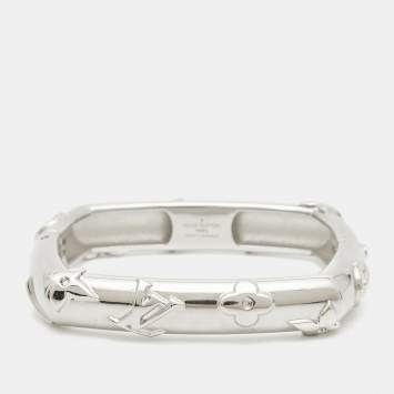 Pre Owned Louis Vuitton Silver Tone Bracelet M