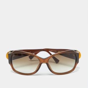 Pre Owned Louis Vuitton Glitter Brown/Brown Gradient Z0135W Ursula Strass Oversized Sunglasses 