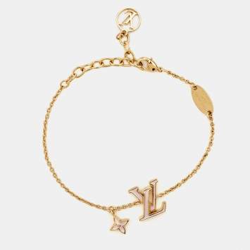 Pre Owned Louis Vuitton LV Iconic Enamel Gold Tone Bracelet