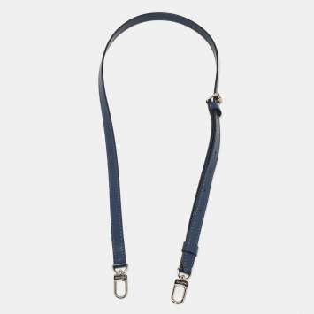 Pre Owned Louis Vuitton Navy Blue Leather Adjustable Shoulder Bag Strap