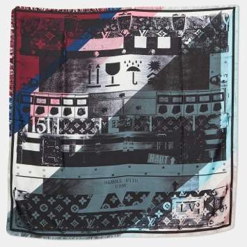 Pre Owned Louis Vuitton Multicolor Informalle Print Silk Giant Scarf