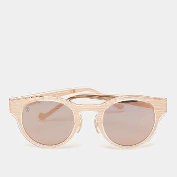 Pre Owned Louis Vuitton Bronze/Black Mirrored Epi Rosalie Round Sunglasses