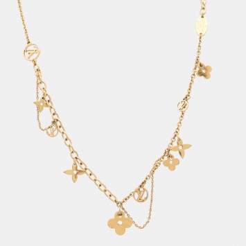 Pre Owned Louis Vuitton  Blooming Suple Gold Tone Necklace