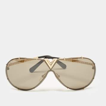 Pre Owned Louis Vuitton Black/Gold Z0897W LV Drive Aviators Sunglasses