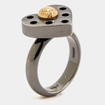 Louis Vuitton Love Letters Two Tone Metal Ring Size 50