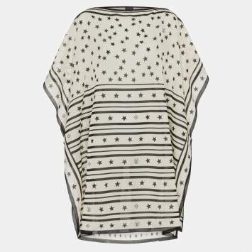 Pre Owned Louis Vuitton White Cotton Summer Stardust Neopareo Sarong Scarf 