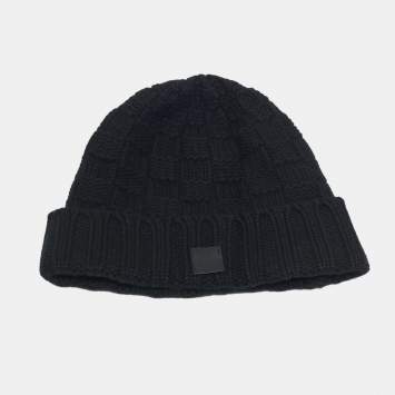 Pre Owned Louis Vuitton Black Cashmere Bonnet Helsinki Knit Beanie 