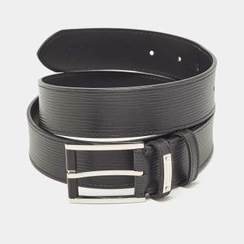 Pre Owned Louis Vuitton Black Epi Leather Legend Buckle Belt 100 CM