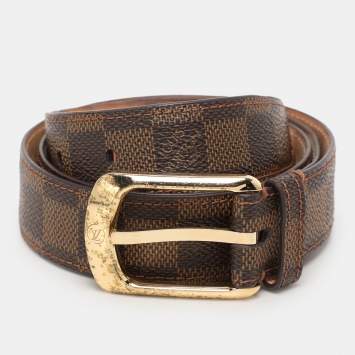 Louis Vuitton Damier Ebene Canvas Ellipse Belt 85CM