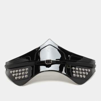 Louis Vuitton Black Vernis Leather Louise Corset Belt 70CM
