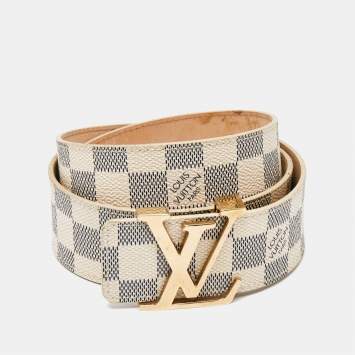 Louis Vuitton Damier Azur Canvas LV Initiales Belt 95CM