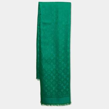 Louis Vuitton Green Silk Blend Monogram Shawl
