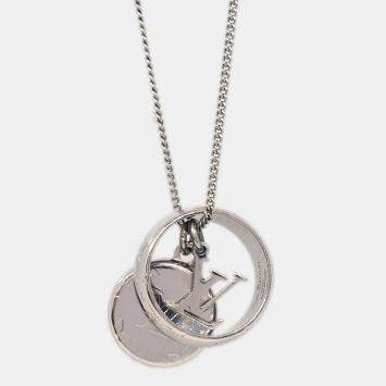 Pre Owned Louis Vuitton Ring Silver Metal Necklace
